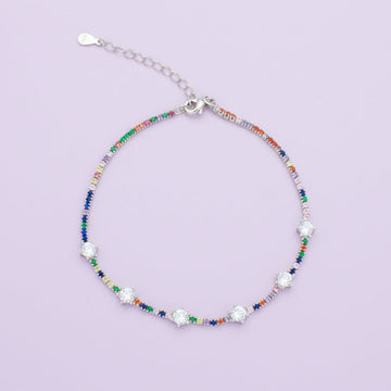 Pulsera de Plata .925 Diseño de Gotas con Incrustado de Zirconias Multicolor mod. 1531