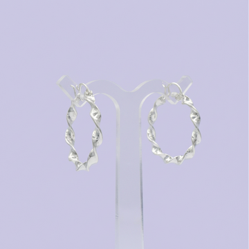Arracada de Plata .925 con Diseño Trenzado Brillante mod. 1625