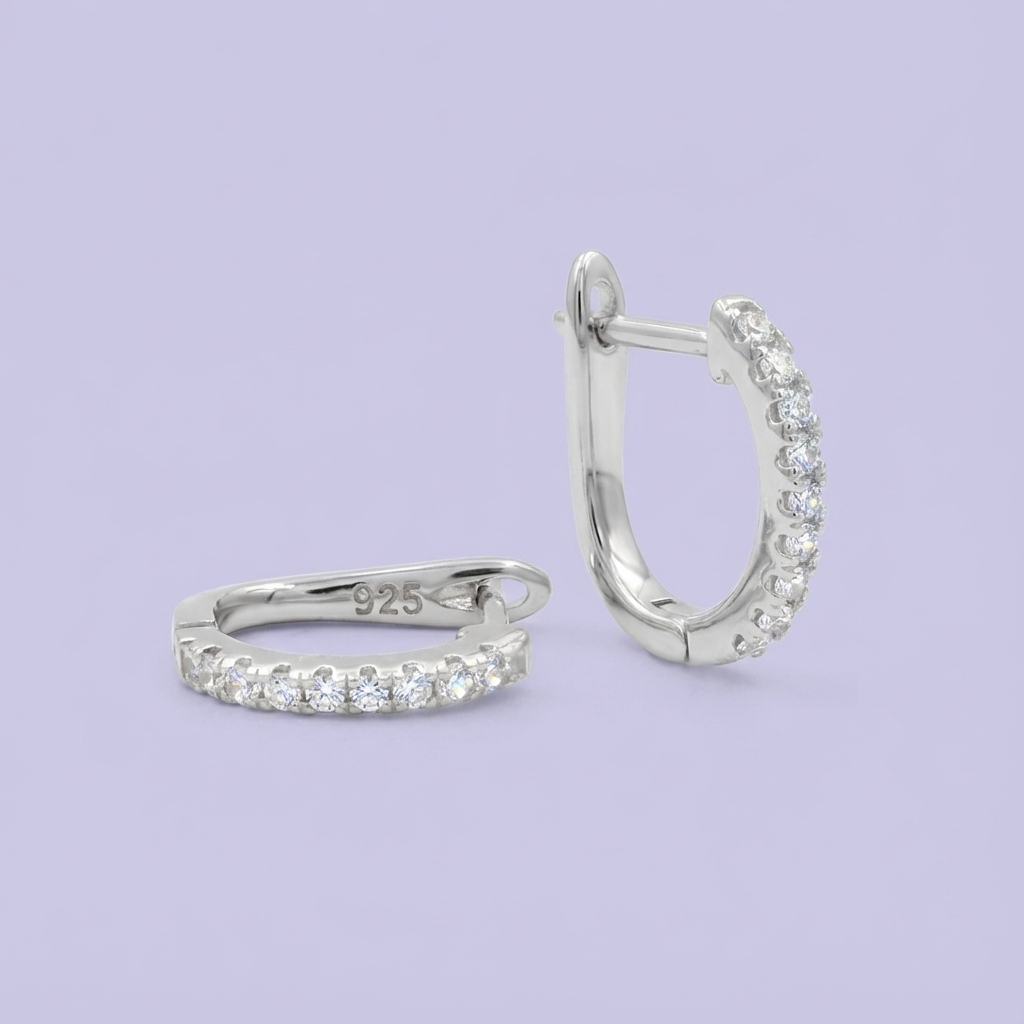 Grapa de Plata .925 Diseño Lineal de Zirconias Finas mod. 1631