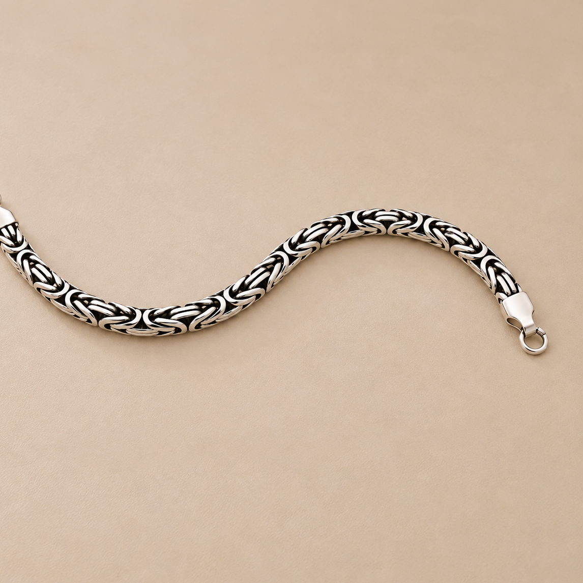 Pulsera de Plata .925. Con Tejido Bizantino Grueso mod. 3234