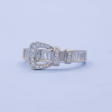 Anillo de Plata .925 Cinturón Churumbela con Zirconias de Corte Baguette mod. 1405
