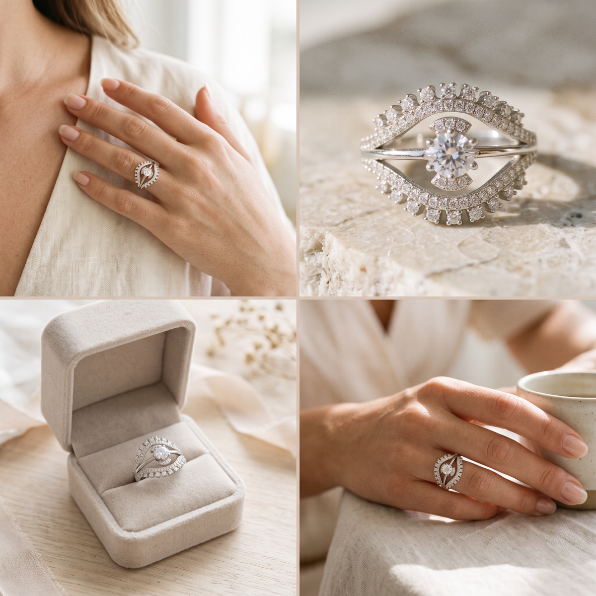 Anillo de Plata. 925 con Diseño de Ojo con Incrustación de Zirconia mod.3256