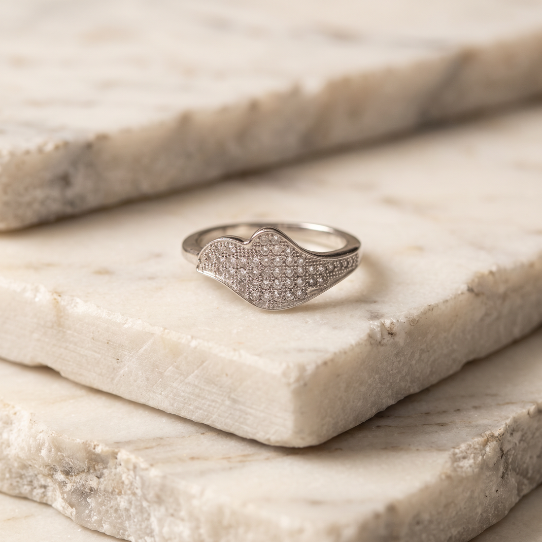 Anillo de Plata. 925 con Diseño de Hoja Fina con Zirconia mod.3260