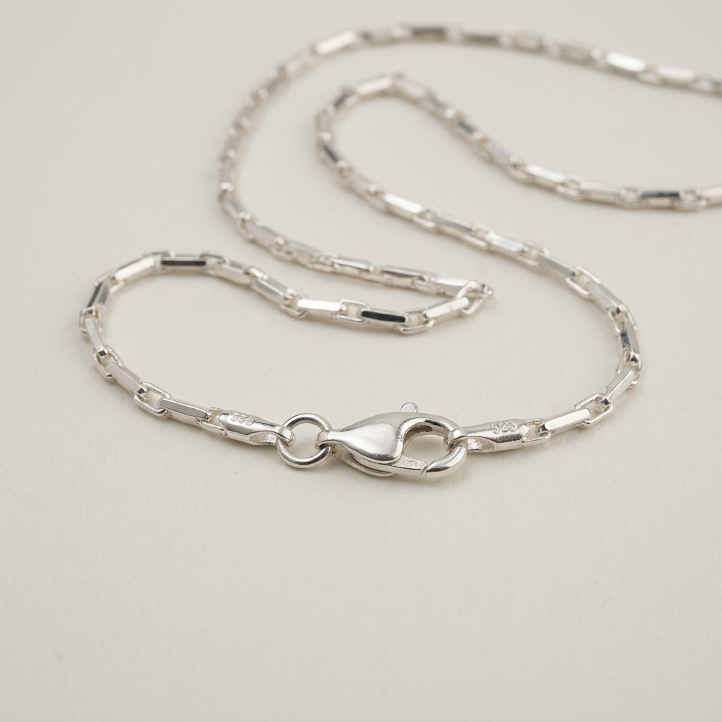 Cadena de Plata .925 Tejido Ancla Especial de Eslabón Sólido Largo mod. 3223