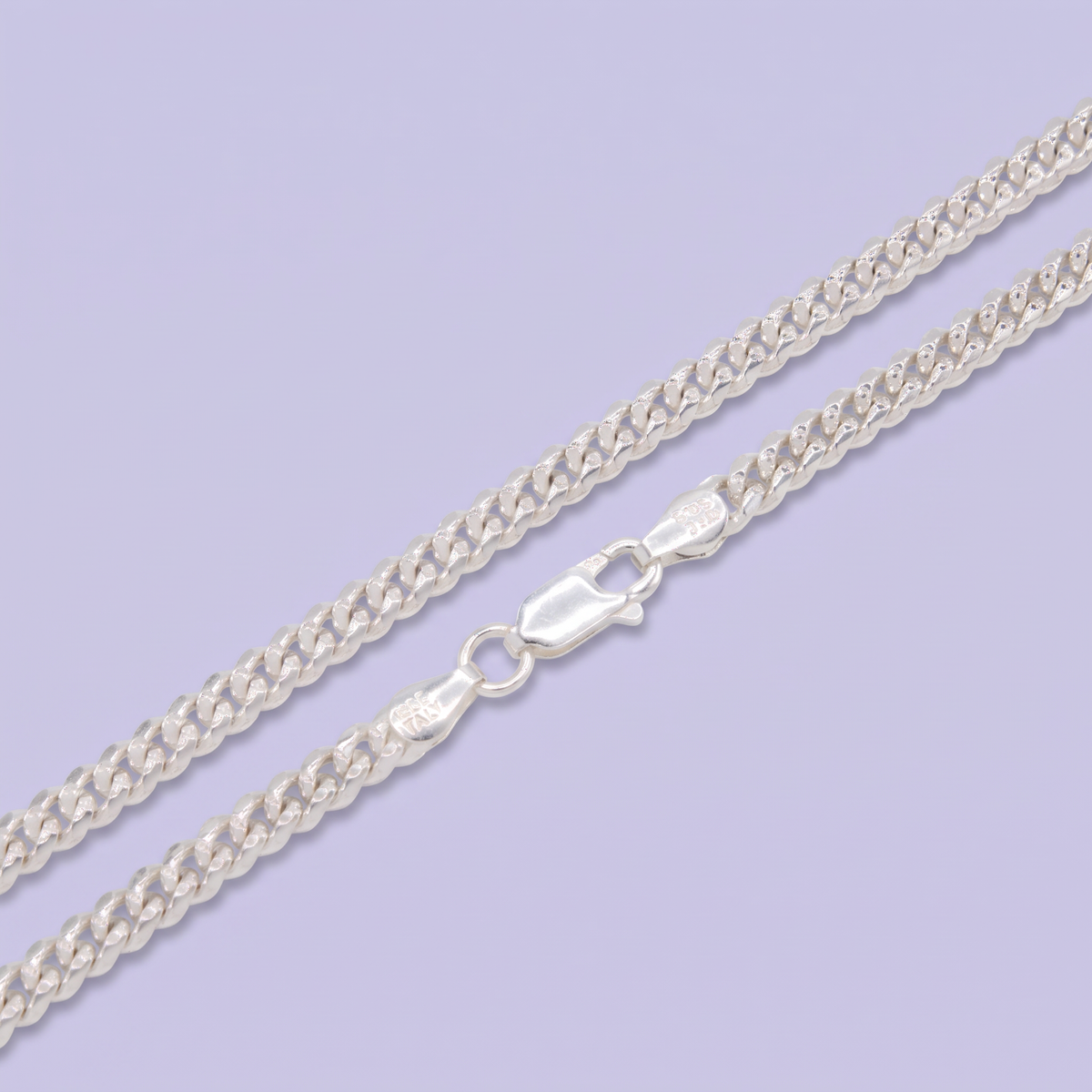 Cadena de Plata .925 Tejido Barbado Sólido y Diamantado Grueso mod. 3217