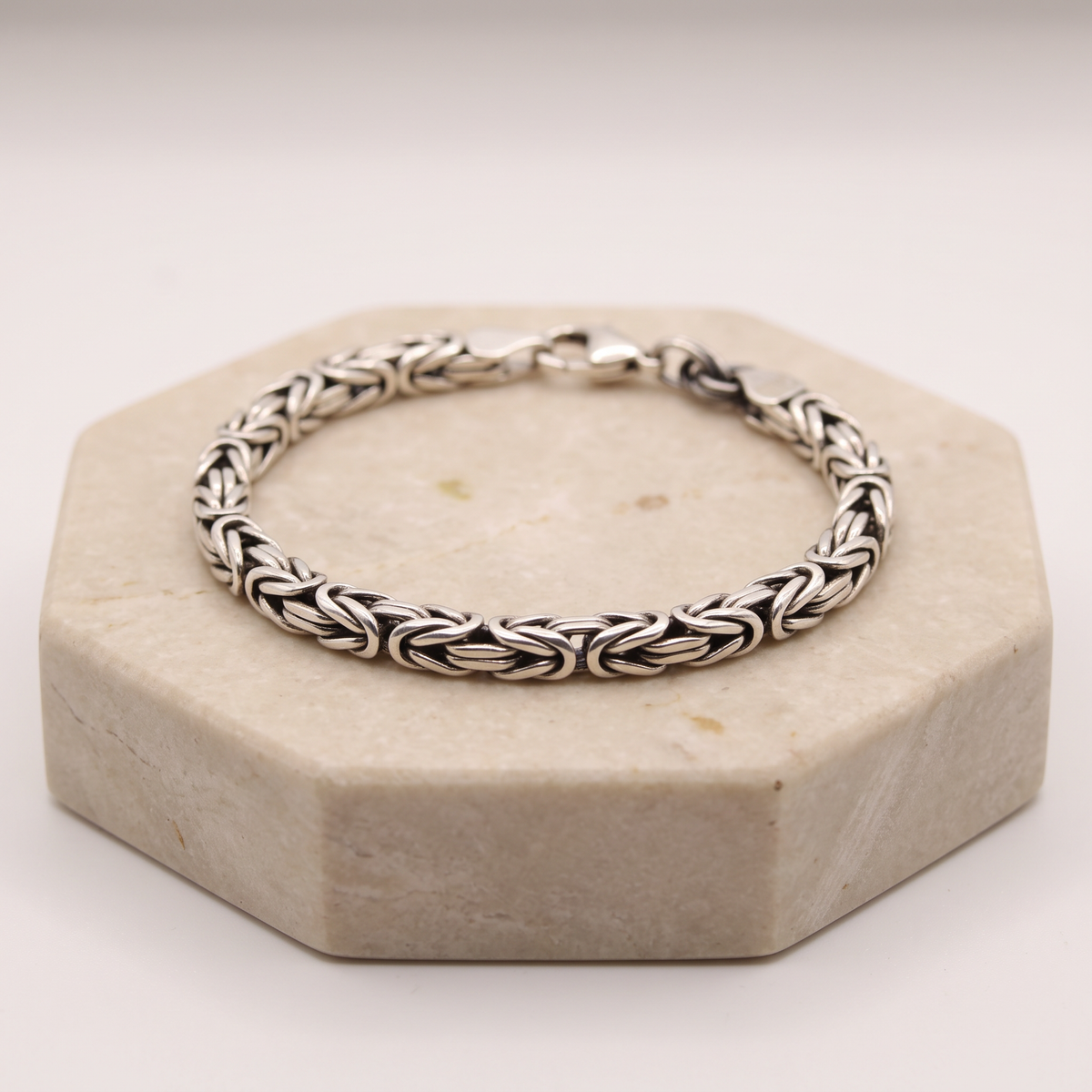 Pulsera de Plata .925. Con Tejido Bizantino Grueso mod. 3234