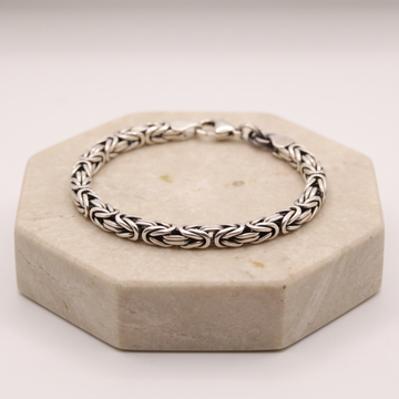 Pulsera de Plata .925. Con Tejido Bizantino Grueso mod. 3234