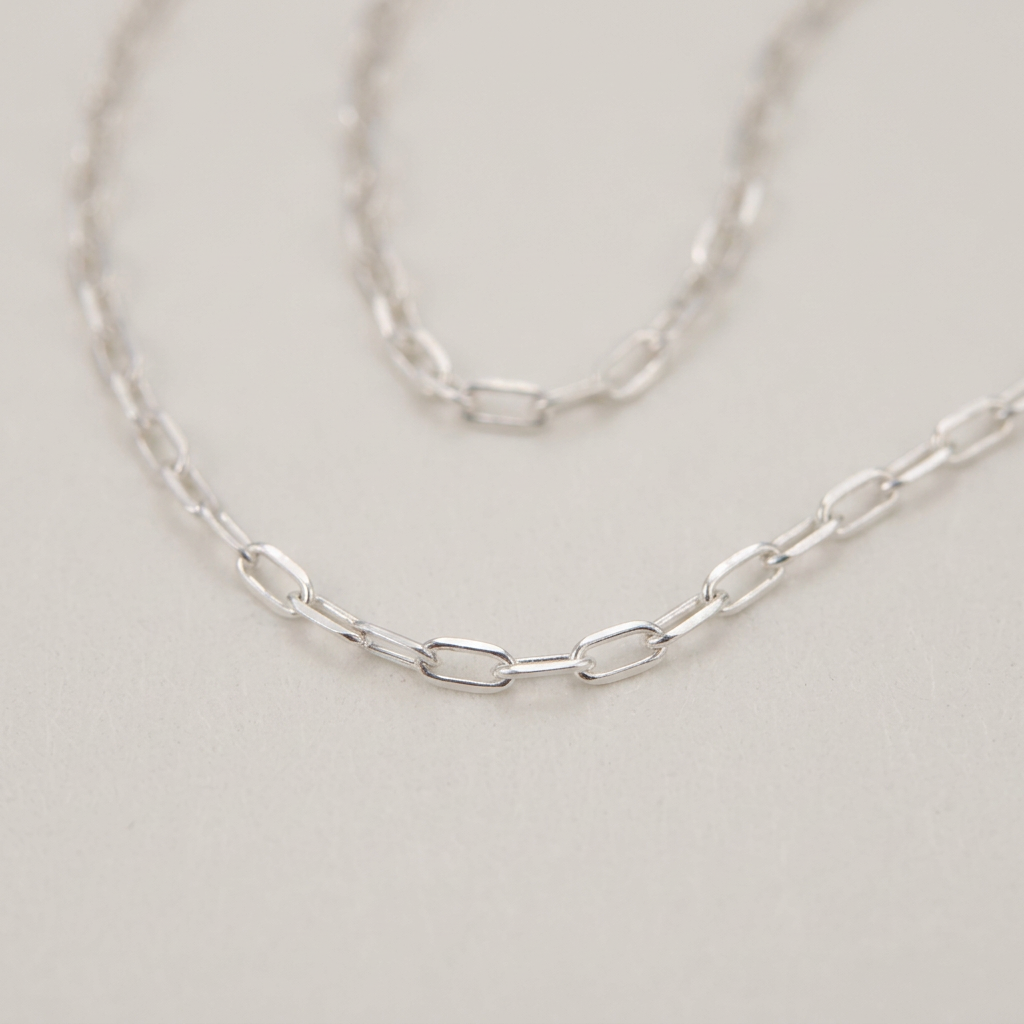 Cadena de Plata .925 Tejido Paperclip Eslabón Corto mod. 3226