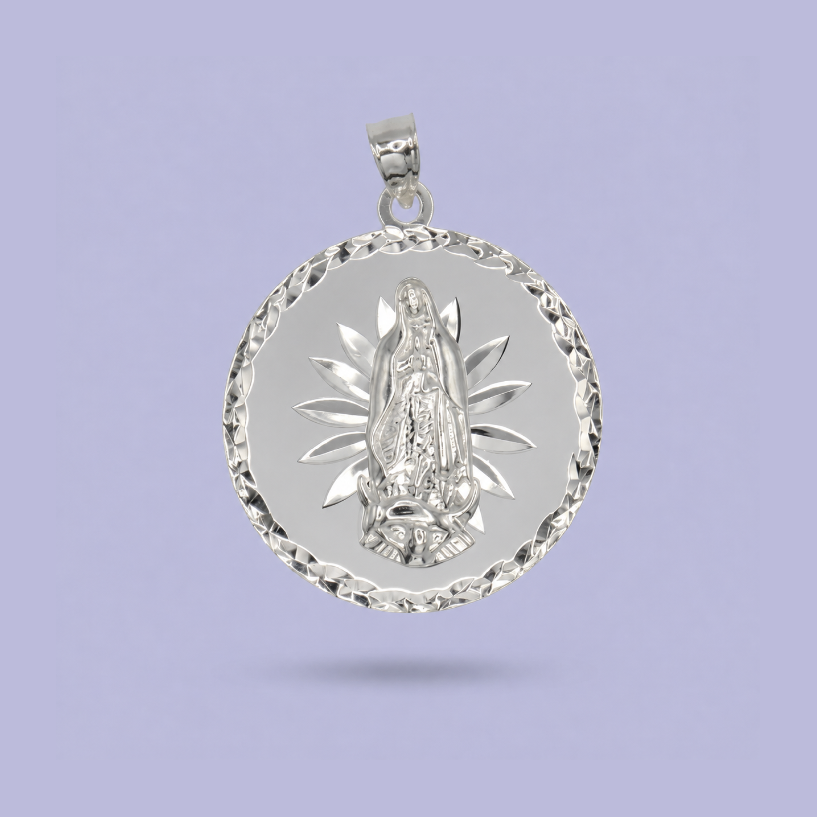 Medalla de Plata .925 Virgen de Guadalupe Brillante mod. 2600