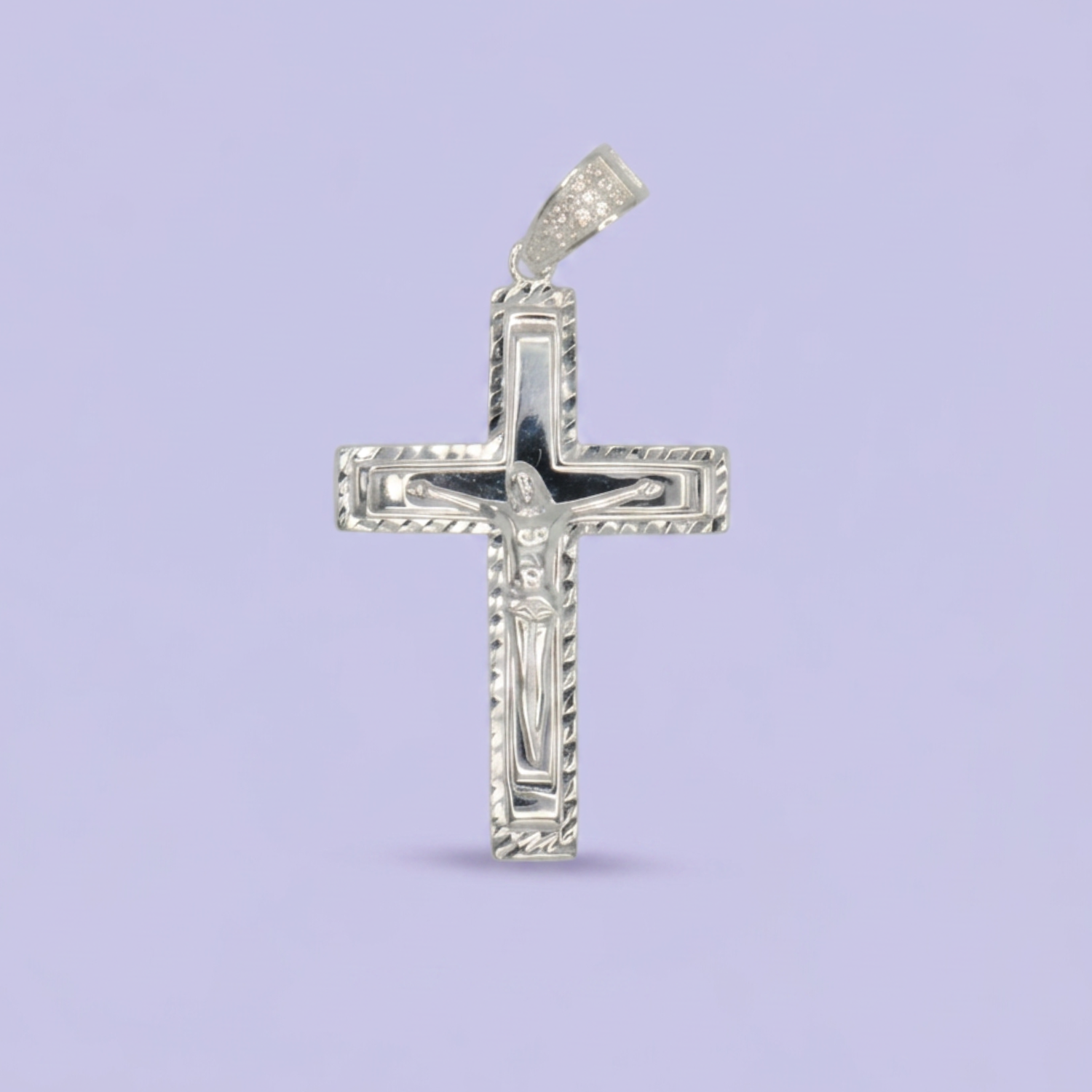 Dije de Plata .925 Cruz con Cristo con Zirconias mod. 2605
