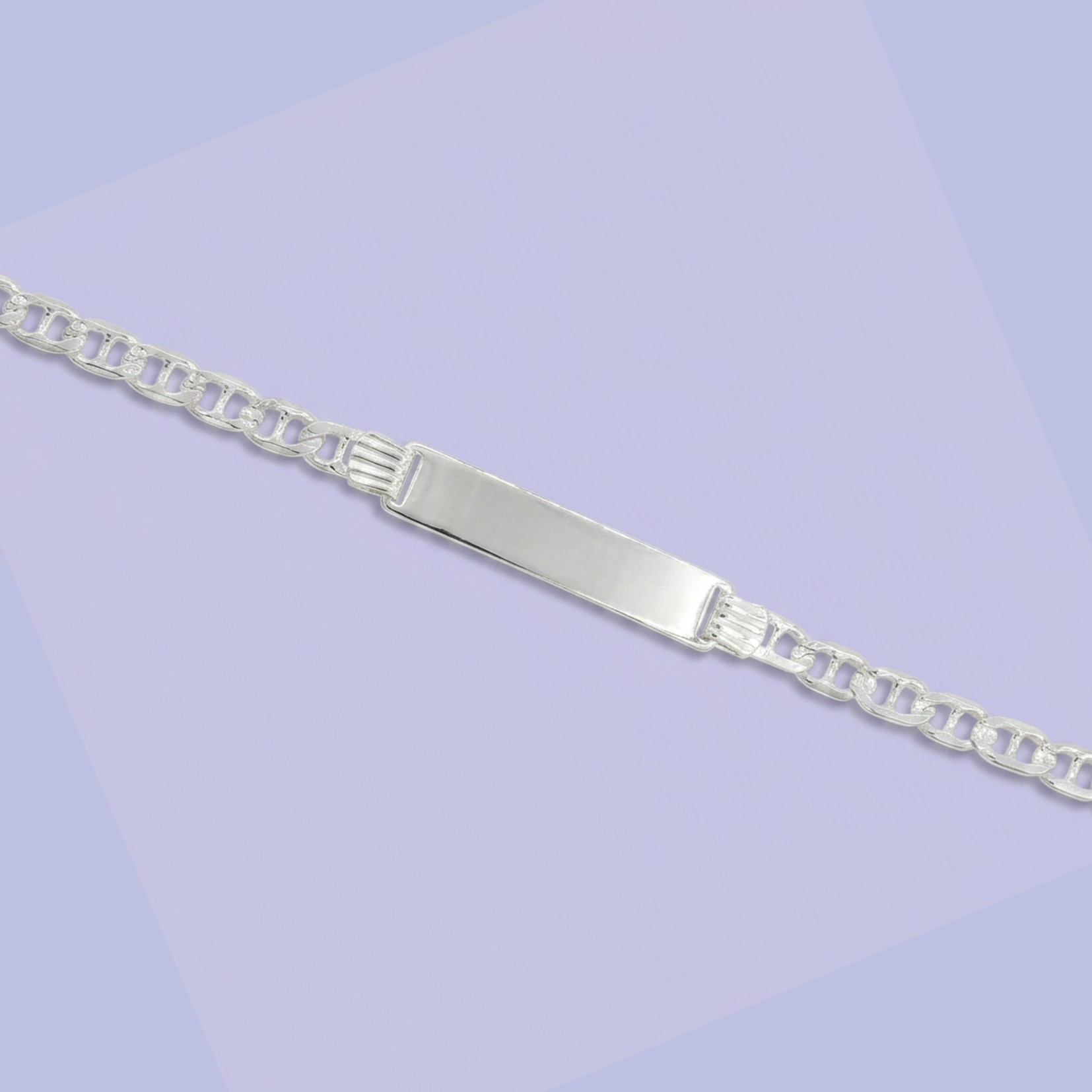Esclava de Plata .925. Tejido Navaja con Placa Plana mod. 2409