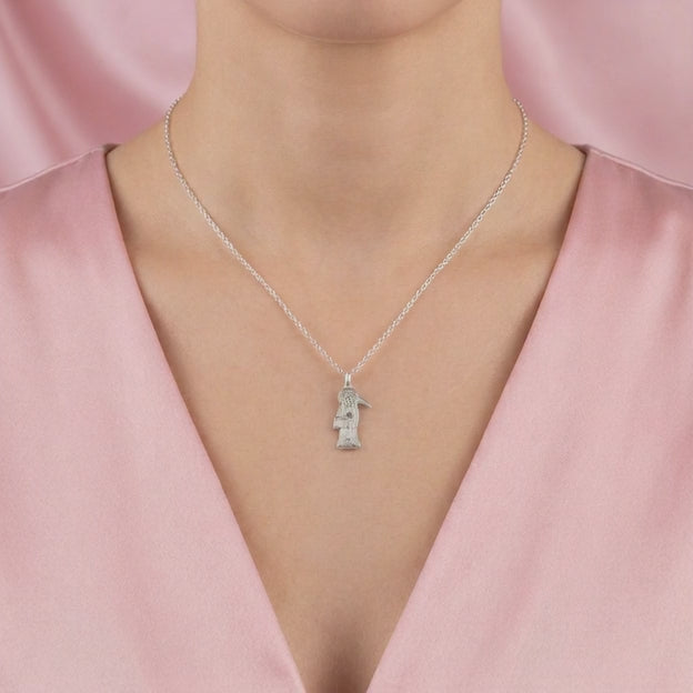 Dije de Plata .925 con Imagen de Santa Muerte en Diseño Plano mod. 2556