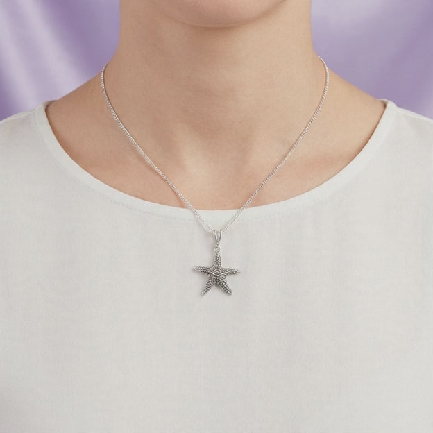 Dije de Plata .925 Estrella de Mar en Esitlo Pavonado mod. 3002