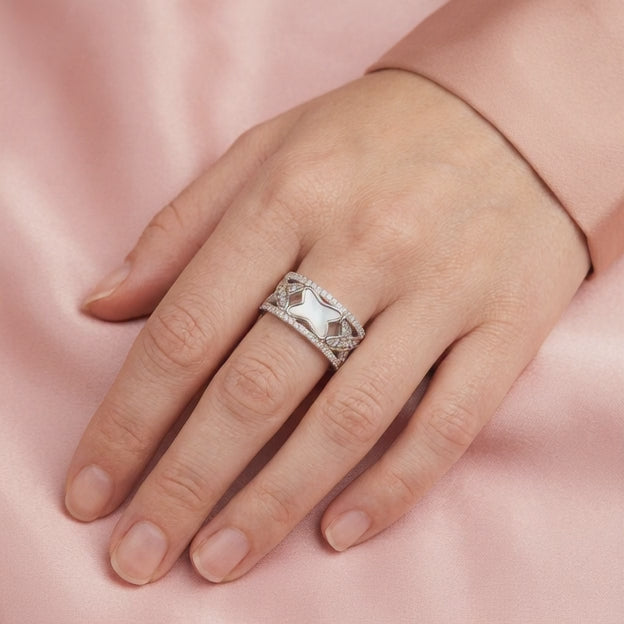 Anillo de Plata .925 Diseño Mariposa Calada con Zirconias mod. 2159