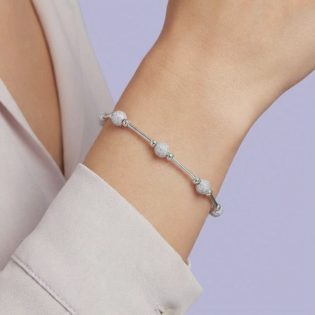 Pulsera de Plata .925 de Diseño Elegante con Zirconias Finas mod.2038