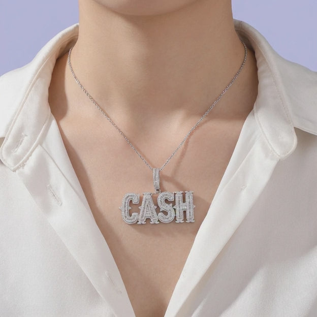 Dije de Plata .925 con Diseño de Letras con Zirconias mod. 2072
