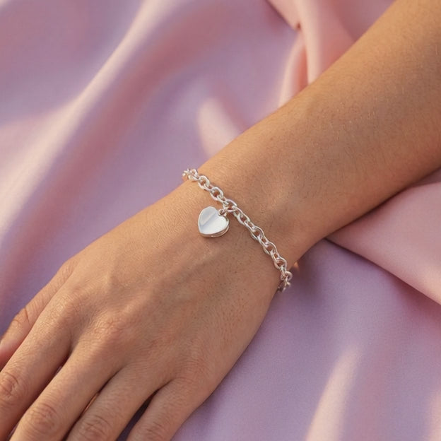 Pulsera de Plata .925 Corazón Doble Brillante con Zirconia mod. 2737