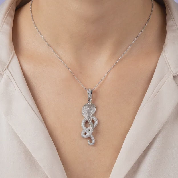Dije de Plata .925 con Diseño de Cobra Incrusatdo de Zirconias mod. 2071