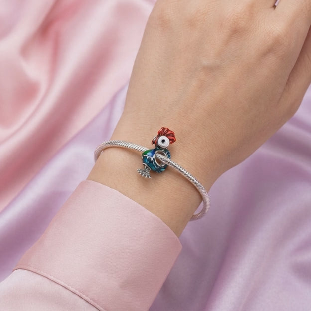 Dije de Plata .925 Estilo Charm con Diseño de Gallo mod. 2916