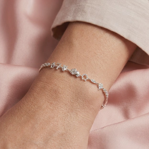 Pulsera de Plata .925 Buena Fortuna con Zirconia mod. 2736