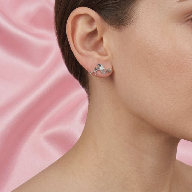 Arete de Plata .925 de Flamingos con Zirconias mod. 2127