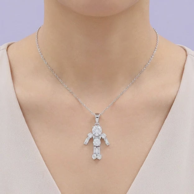 Gargantilla de Plata .925 con Diseño de Niño Especial mod. 2096
