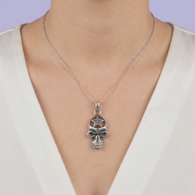 Dije de Caballero Plata .925 Calavera con Estrella en la Frente mod. 2064