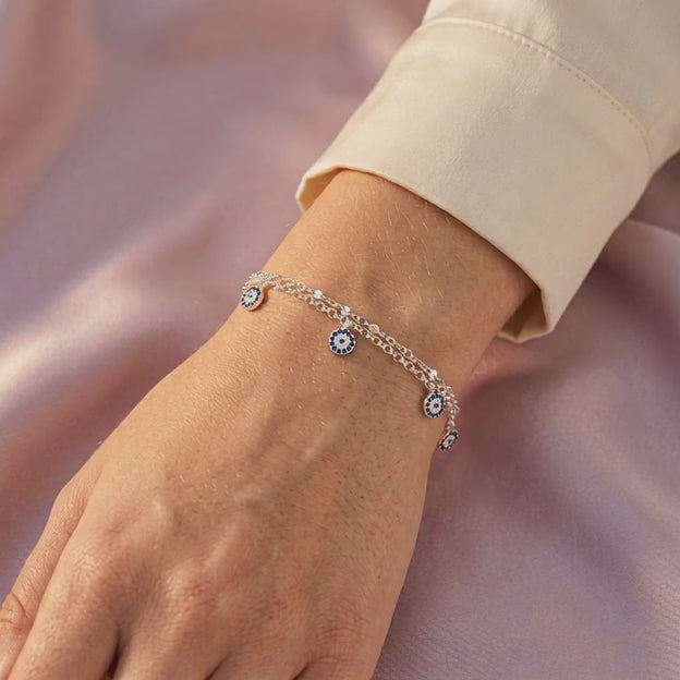 Pulsera de Plata .925 con Colgantes de Zirconias mod. 2282