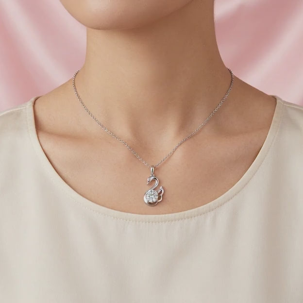 Dije de Plata .925 Cisne con Gran Zirconia Brillante mod. 2308