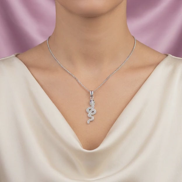 Dije de Plata .925 Serpiente con Ojos de Zirconia mod. 2306