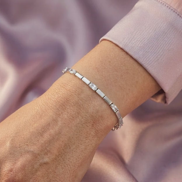 Pulsera de Plata .925 Tejido Tennis con Reluciente Zirconia mod. 2220