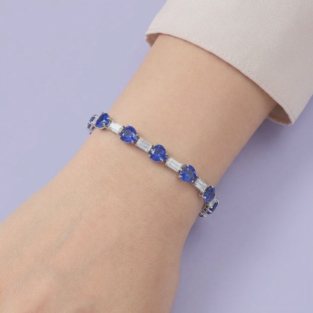 Pulsera de Plata .925 con Diseño de Corazón con Zirconias  mod. 2043