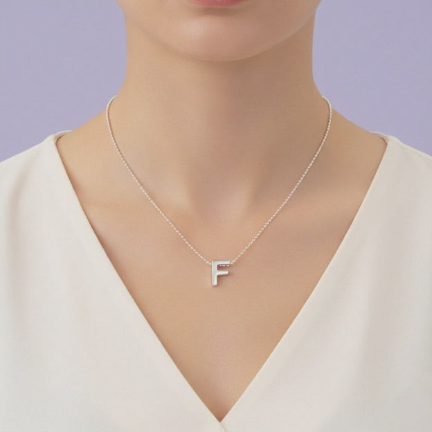 Gargantilla de Plata .925 con Diseño de la Letra F mod. 2100
