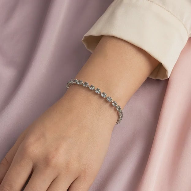 Pulsera de Plata .925 Brillantes Piedras Sultanita mod. 2216