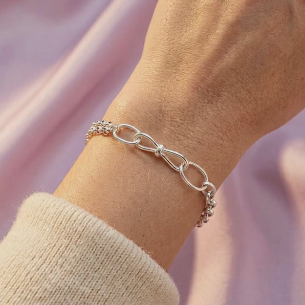 Pulsera de Plata .925 Eslabones en Forma de Infinito mod. 2281