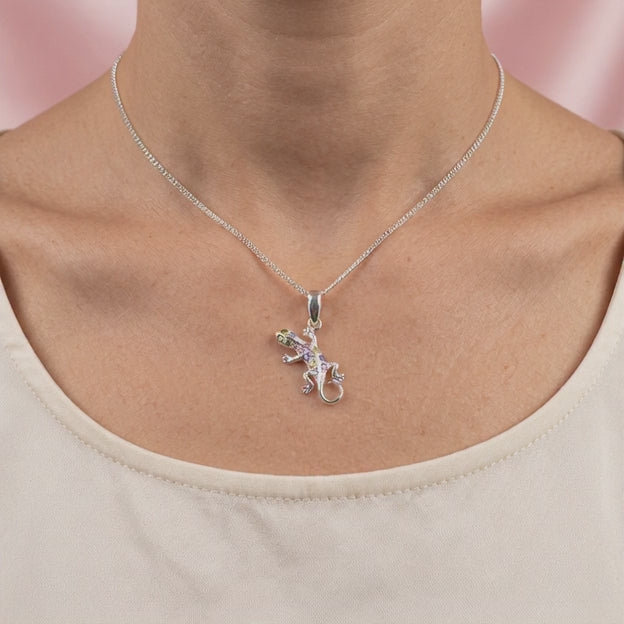 Dije de Plata .925 Salamandra con Motas de Zirconia mod. 2304