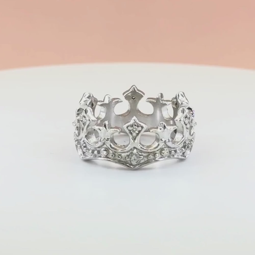 Anillo de Plata .925 Corona Royal con Zirconias Finas mod. 1391