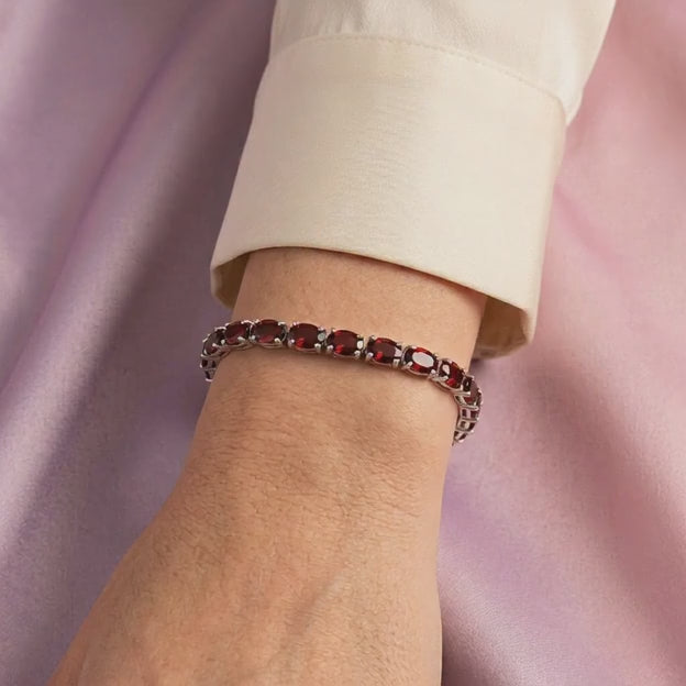 Pulsera de Plata .925 Decorada de Granate mod. 2214