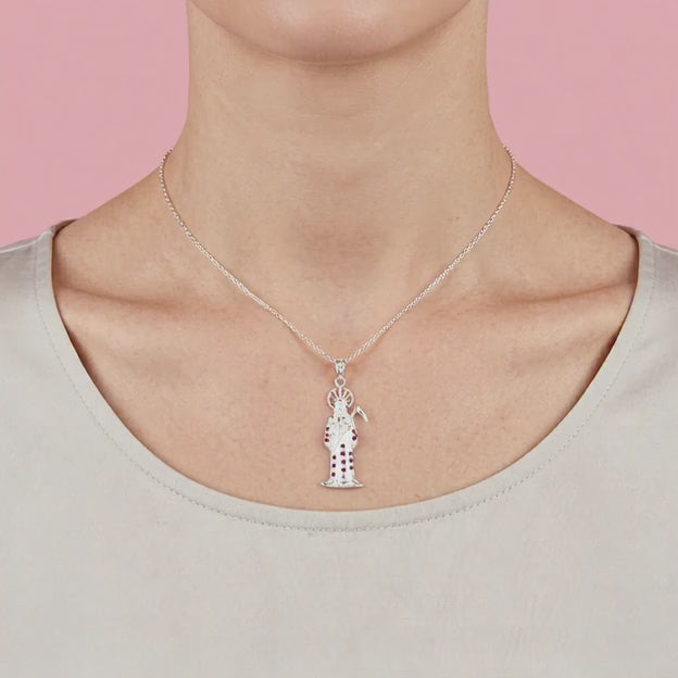 Dije de Plata .925 Santa Muerte con Zirconias mod. 2190