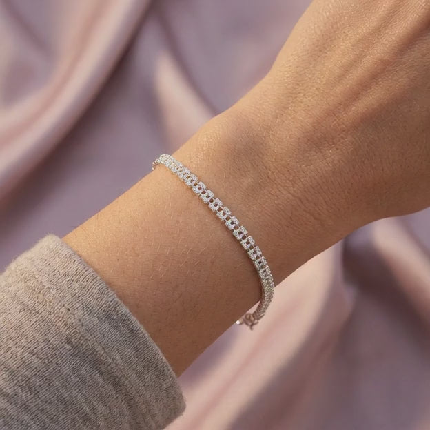 Pulsera de Plata .925 con Tejido Tipo Tennis mod. 2286