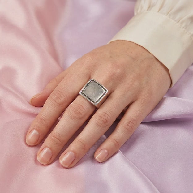 Anillo de Plata .925 Cuadrado Liso mod. 2261