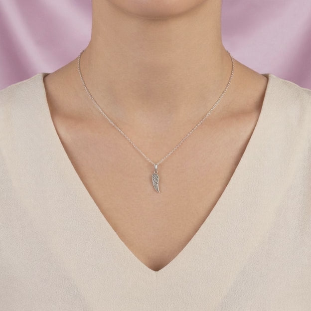 Dije de Plata .925 Diseño en Forma de Ala mod. 2996