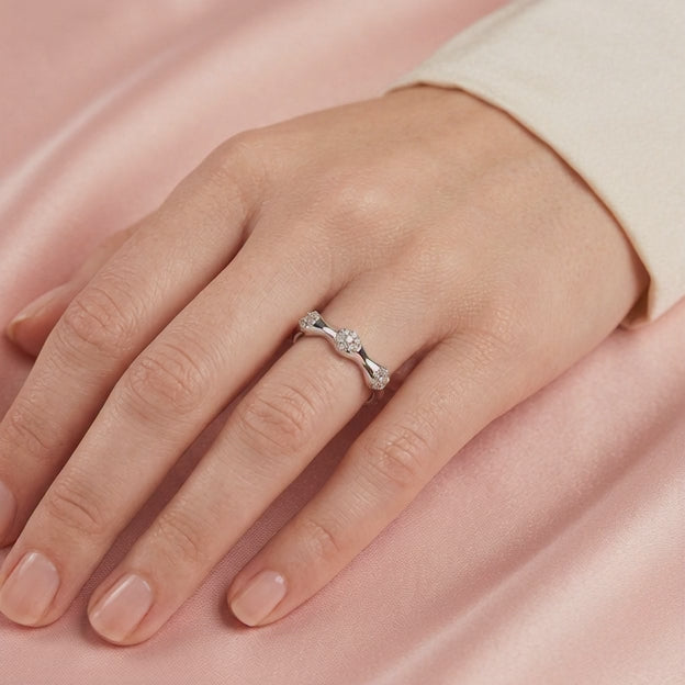 Anillo de Plata .925 Triple Rosetas mod. 2168